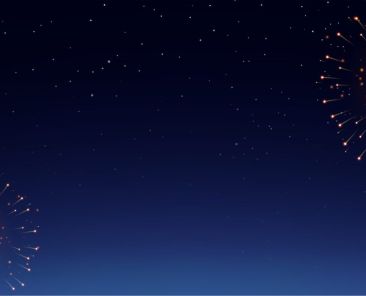 Pyrotechnics and fireworks banner with holiday celebration symbols realistic vector illustration
